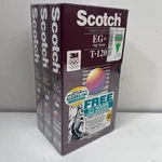 Scotch 3M Eg+ High Grade T-120 Vhs Blank Video Cassette Tapes Sealed Pack Usa. Fixed Price $11.75.