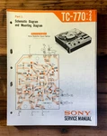 Sony TC-770-2 TC-770-4 Reel Service Manual Part One *original*. Fixed Price $24.97.