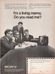 Sony Vintage 1971 Print Ad Video Tape Recorder AV-3600 Black White. Fixed Price $12.75.
