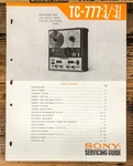 Sony TC-777-2 TC-777-4 -2J -4J Reel To Service Manual *original*. Fixed Price $34.97.