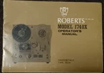 Roberts 1740X Reel To Owners Manual Original. Fixed Price $49.99.
