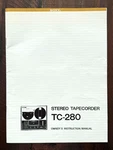 Sony TC-280 Tapecorder Reel To Recorder User Owners Manual *original*. Fixed Price $24.99.