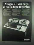 1967 Panasonic System Maker RS-766 Tape Recorder Ad. Fixed Price $17.99.