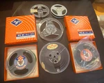 Lot 7 Home Office Movie Plastic Film Reels 2 Box Agfa PE-31 Magnetonband Scotch. Fixed Price $29.95.