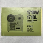 Akai 1710W 1710L Tape Recorder Operator's Manual Schematic Diagram Original Copy. Fixed Price $24.99.