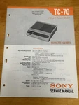 Sony TC-70 Cassette Tape Recorder Service Manual Original Oem Usa. Fixed Price $11.99.