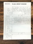 Sony TC-650 Reel To Fold Out Schematic *original*. Fixed Price $19.97.