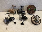 Fishing Lot Of 6 Spinning Reels Vintage For Parts And New Eagle Claw Sailor. Fixed Price $54.99.