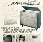 1958 Webcor High Fidelity Fonograf Music Advertisement Life Magazine HM2X. Fixed Price $10.00.