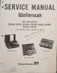 Wollensak 2541-2551-2556-2568 Slide Sync Cassette Unitservice Manual. Fixed Price $25.00.