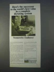 1966 Dejur Grundig Stenorette Embassy Dictating Ad - Value. Fixed Price $17.99.