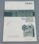 Original Teac X-2000R Operating Instruction / User Manual. Fixed Price $49.00.