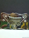 Vintage Western Belt Buckle Pioneer Conestoga Wagon Stars Silver Tone Metal. Fixed Price $11.98.