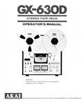 Akai GX-630D Tape Deck Owners Instruction Manual. Fixed Price $22.24.