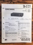Sony TA-E721 / Preamplifier Service Manual *original*. Fixed Price $24.97.