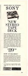 1961 Print Ad Sony New Stereo Tape Deck Reel To 262-D 4 Track. Fixed Price $9.95.