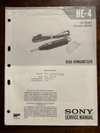 Sony HE-4 Head Demagnetizer Service Manual Original Genuine Oem. Fixed Price $24.99.