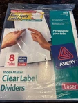 Brand New Index Maker Clear Label Dividers Avery / Staples 8 Tab. Fixed Price $8.99.