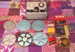 Vintage Columbia Reel To Portable Tape Recorder /player With Accessories. Fixed Price $149.00.
