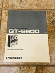 Original Pioneer QT-6600 Owner Manual (reel-to-reel Operating Instructions). Fixed Price $30.00.