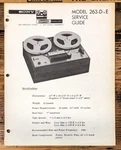 Sony Model 263D 263E Tape Recorder Service Manual *original*. Fixed Price $24.97.