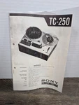 Sony TC-250 Reel To Tape Deck Service Manual Original Vintage Paperwork. Fixed Price $22.49.