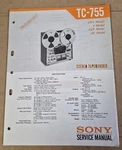 Sony TC-755 Tape Deck Preliminary Service Manual Original. Fixed Price $14.95.
