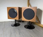 Pair Of Wollensak 3M A1050 Walnut Speakers Mid Century Modern Tulip Swivel Base. Fixed Price $153.00.