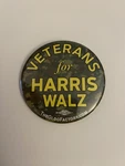 Veterans For Harris Walz Pin Back Button P149. Fixed Price $5.60.
