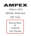 Ampex Reel To Cassette 1962 Thru 1972 Repair Manuals. Fixed Price $55.00.